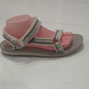 Teva Tan and Cream Strappy Sandals Sz 10 Gentle Used